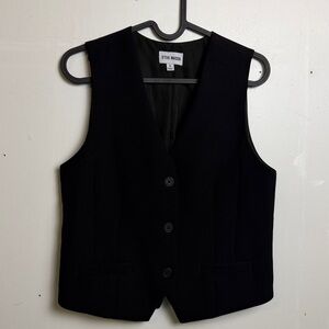 Steve Madden Black Tailored Button Vest